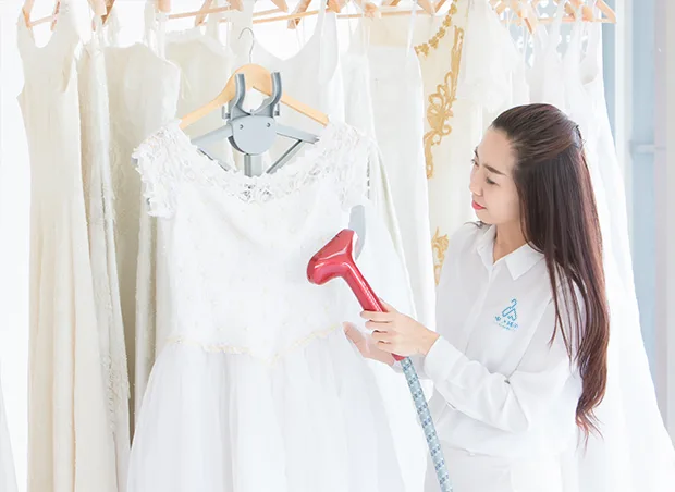 Wedding gown cleaning and preservation service.